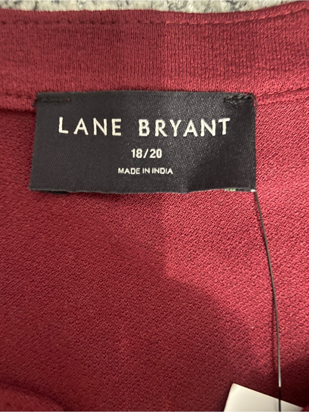 NWT Lane Bryant Plus Size 18/20 Burgundy Tiered MIDI Dress W/Tie Waist & Pockets - Picture 10 of 17